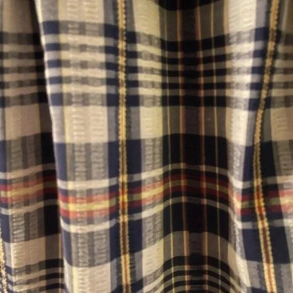 Unisex Vintage BVD Blue and Cream Plaid Robe – Soft Cotton Lounger, Size Medium - Picture 7 of 9